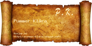Pummer Klára névjegykártya